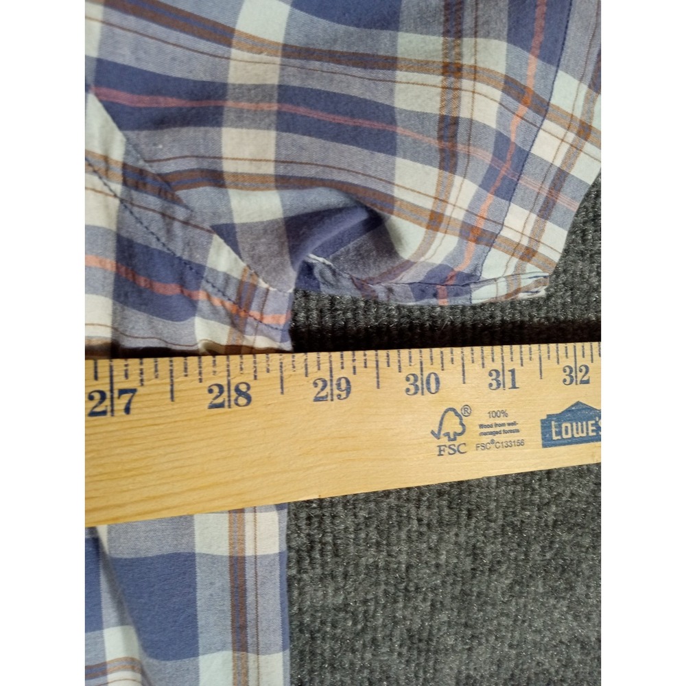 Tommy Bahama Men's Short Sleeve 3XL Coolmax Casual Button up Blue & Brown Plaid - Picture 8 of 9